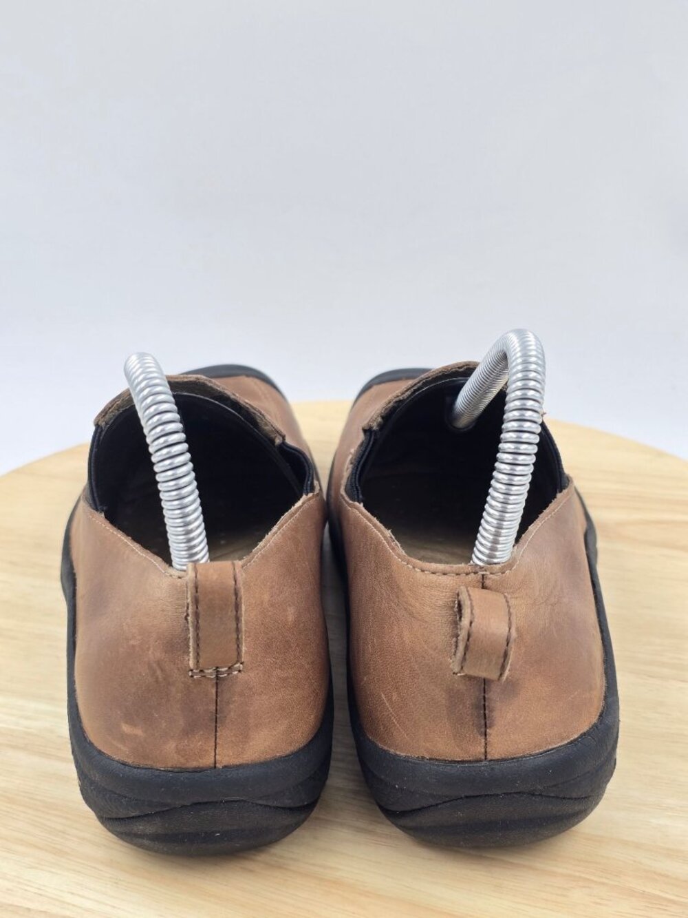 KEEN Verona Womens Sz. 6.5  Cigar Brown Leather Slip On Loafers Comfort Shoes - Picture 4 of 8